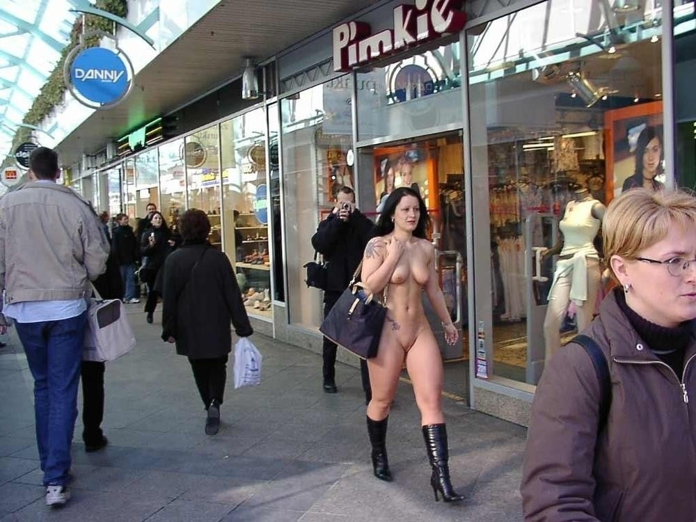 Naked in public store girls