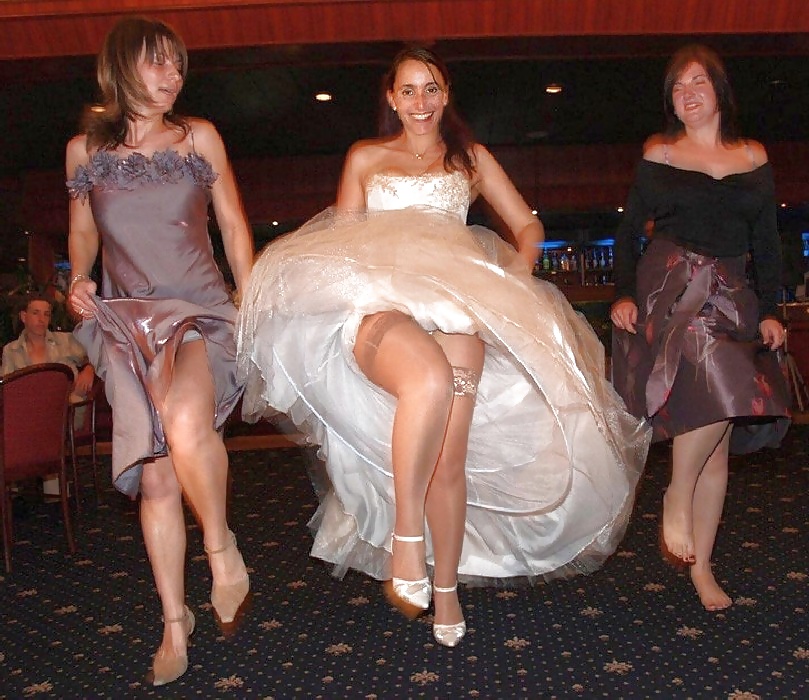 Wedding game pantyhose upskirt