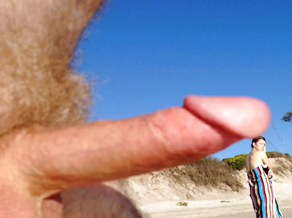 Redhead italian handjob penis on beach