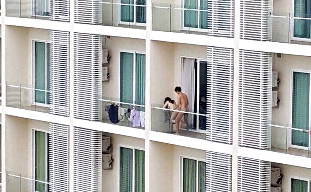 Risky public blowjob balcony amateur free porn xxx pic