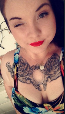 Cute tattooed teen with glasses selfies. Cum face