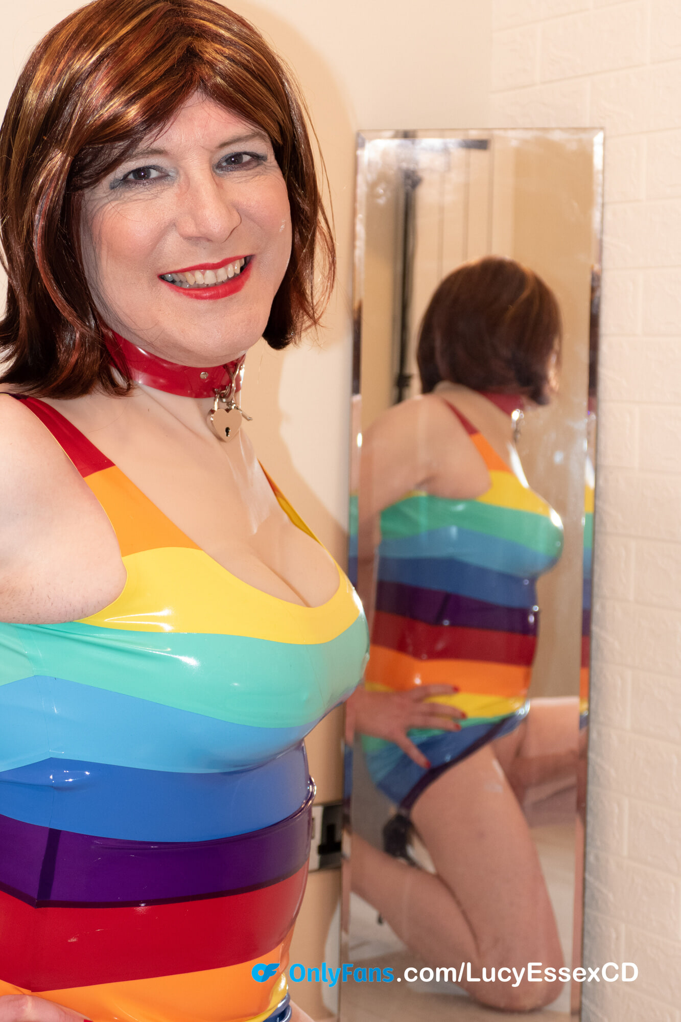 Big Cock Tgirl Lucy Essex Cd New Rainbow Latex Minidress 15 Pics