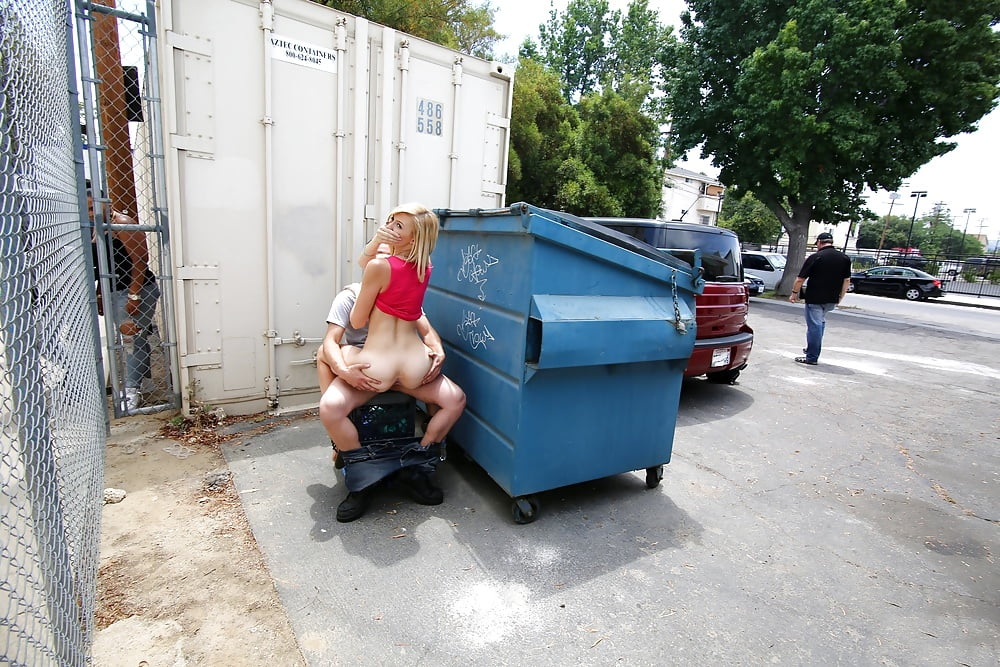 Hot And Breasty Dark Brown Slut Gives Quick Head Behind The Dumpster.