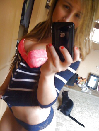 Cute Girl Taking Pictures in her Bra and Panties