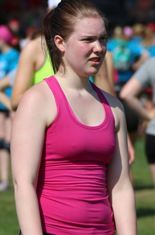Retro nipples teenager gym