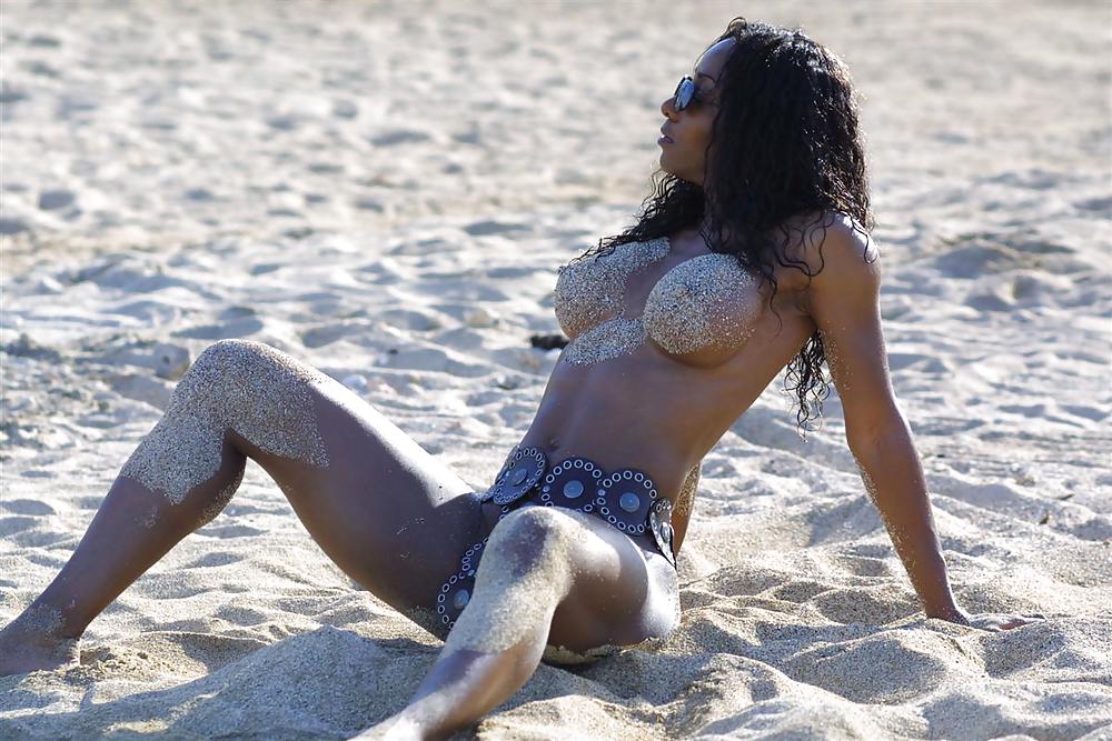 XXX BUSTY EBONY ON THE BEACH