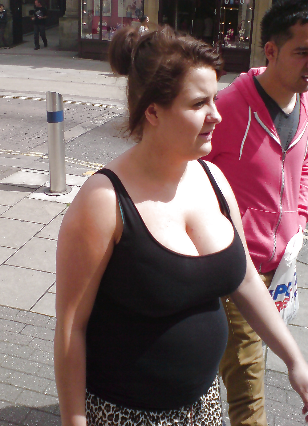 XXX Sexy Cleavage on street (busty girl candid mix) 01