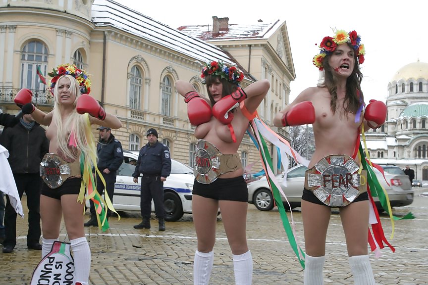 XXX FEMEN - cool girls protest by public nudity - Part 3