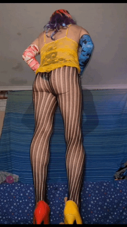 Black pantihose and yellow nightdress teasers #28