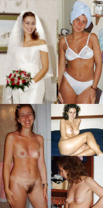 XXX Real Amateur Brides Dressed Undressed 15