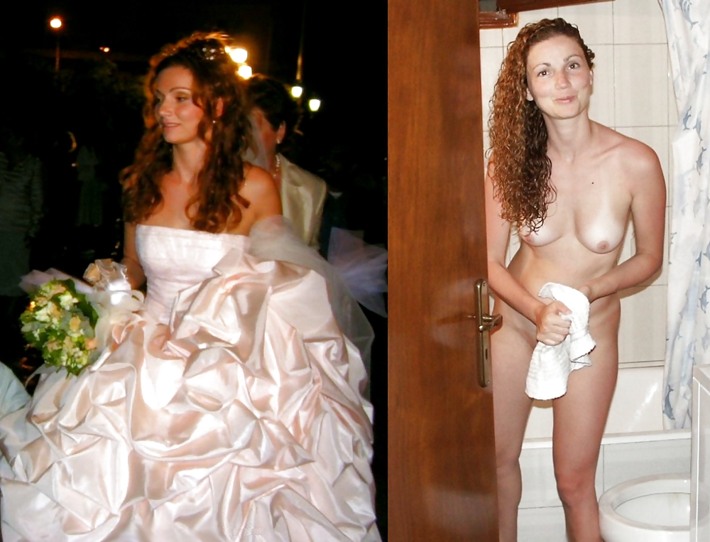 XXX Real Amateur Brides Dressed Undressed 12