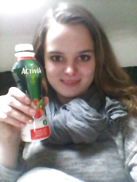 XXX Selfshot & Boyfriend Pics she like her Yoghurt 312ml Activia