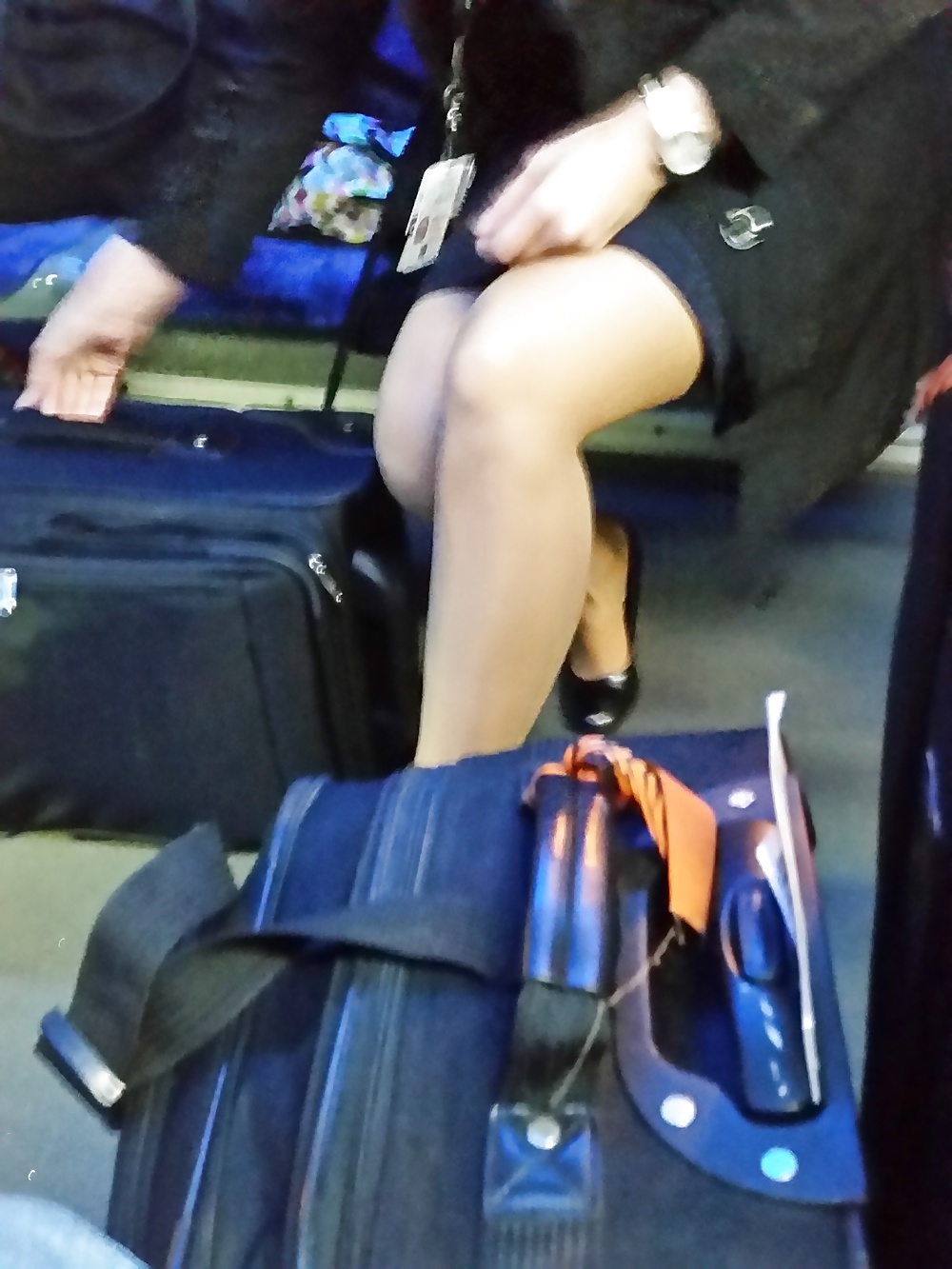 XXX sexy pantyhose legs from airports