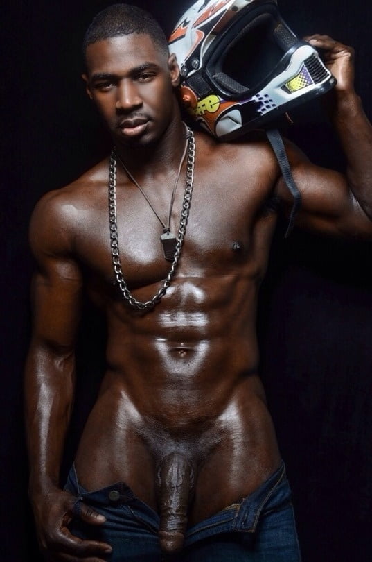 Black Dicks, and Black Men - Naked and Clothed against Black Background. 