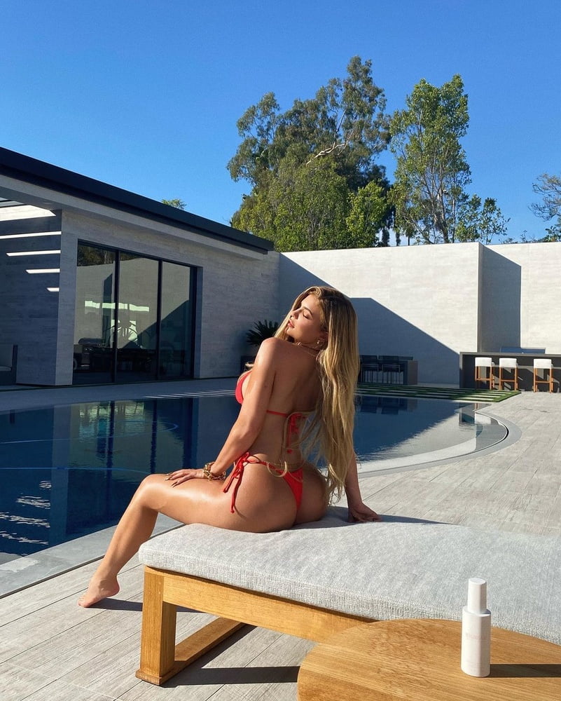 Kylie red thong bikini- 11 Photos 
