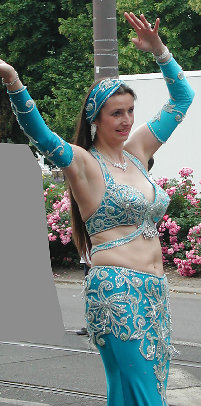 XXX two german belly dancer woman on street parade - 2010