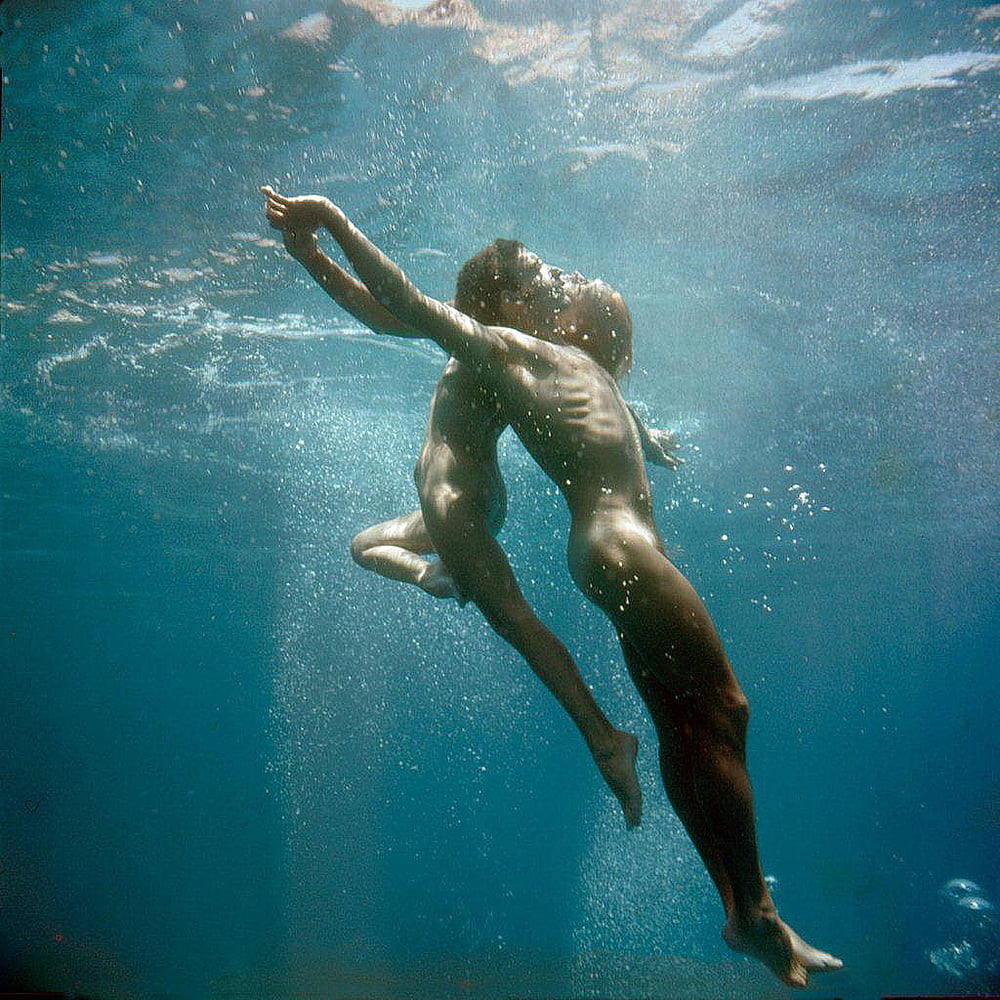 Nude Men Scuba Diving.