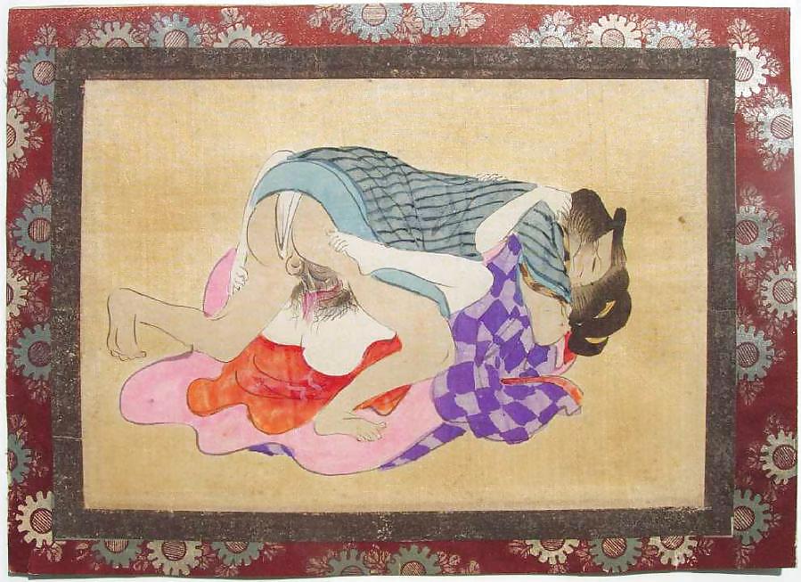 Japanese Shunga Art 9 Paintings On Silk 14 Pics Xhamster