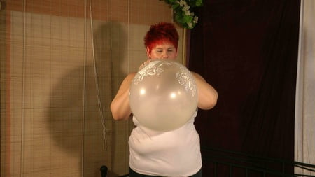 played with a large balloon         