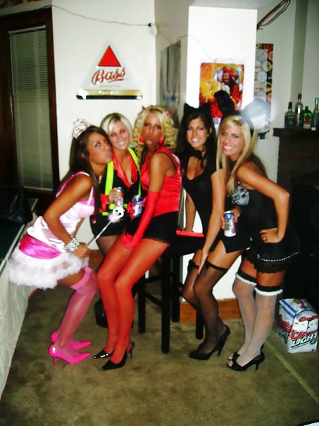 XXX halloween lingerie special hot teens at party