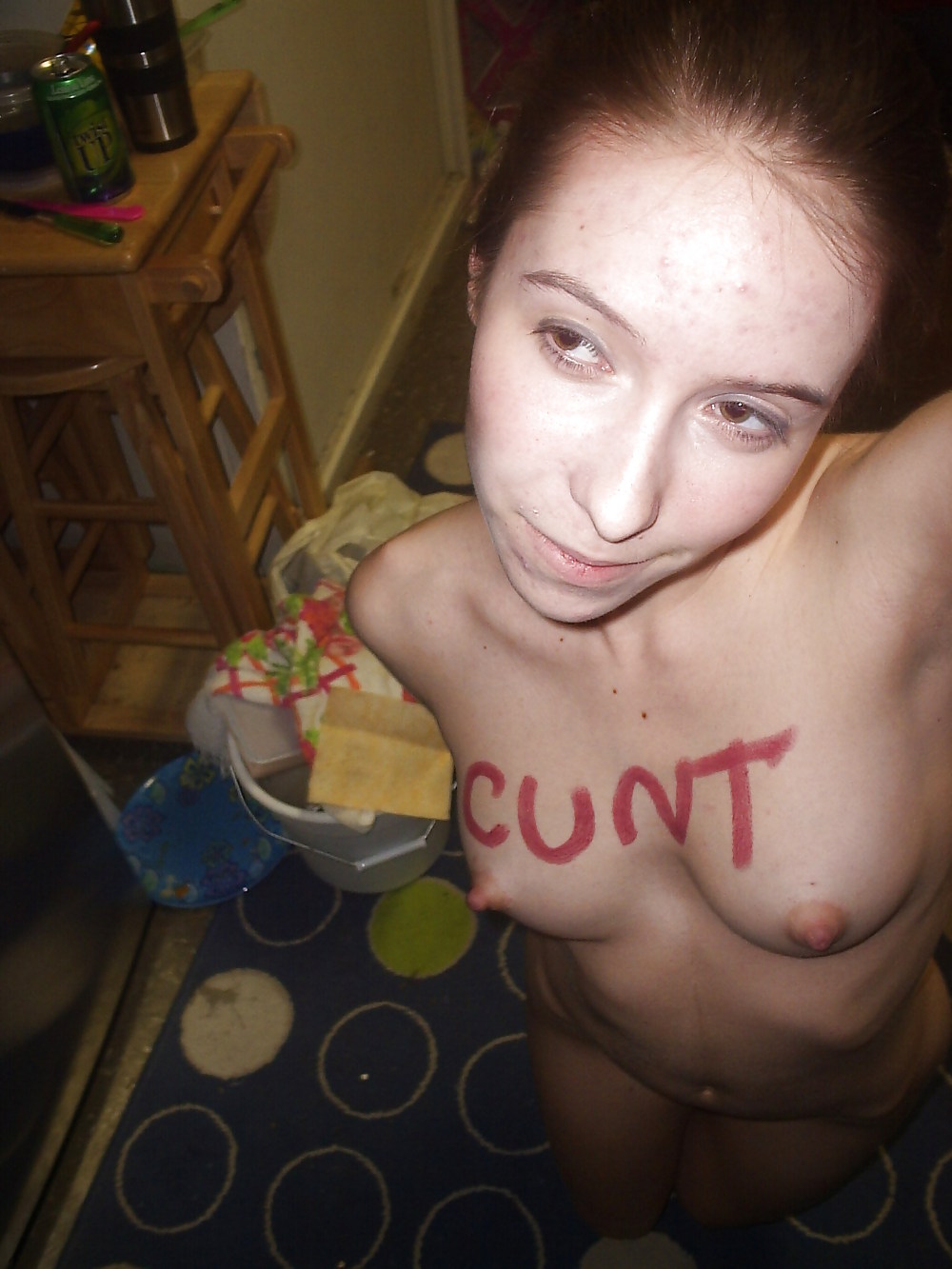 XXX Sluts with writing on them.