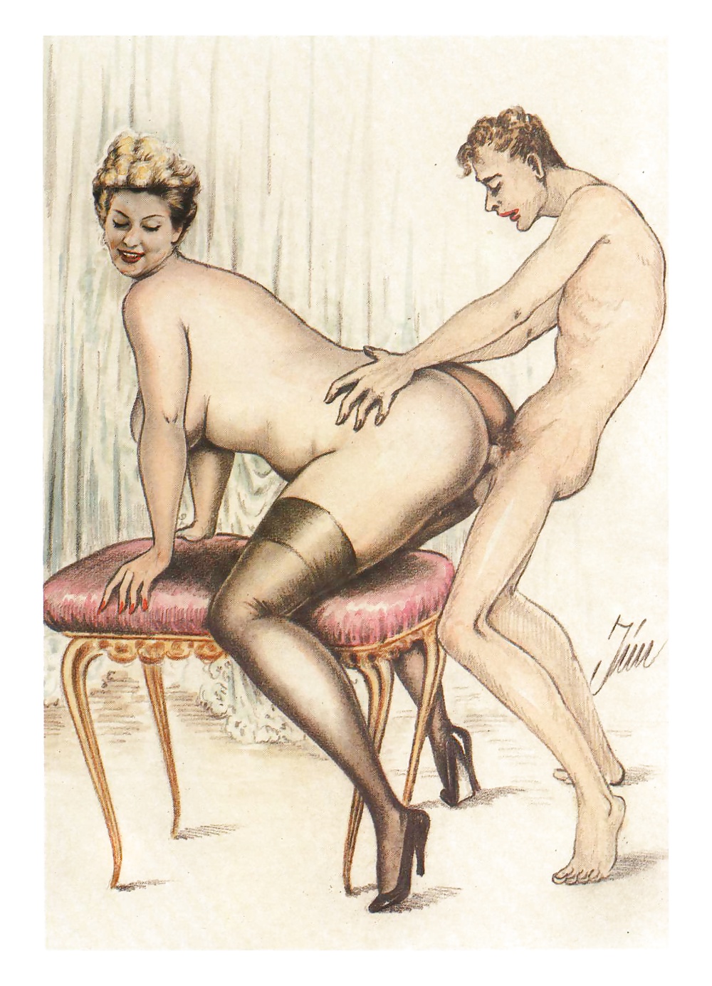 Sexy Sensual Erotic Art - Vintage adult erotic comics. art toon porno eroti...
