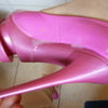 pinks platform heels and nylon heels