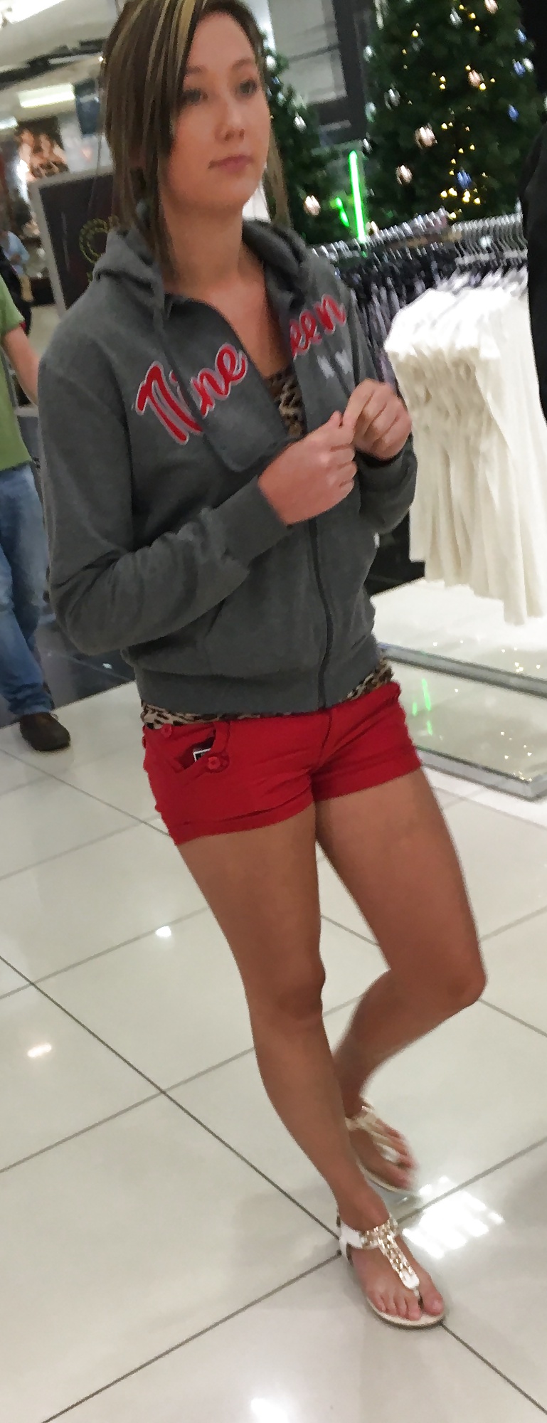 XXX Such a tight mall teen in shorts