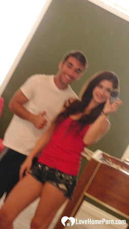 brunette cutie gets some cum over herself         