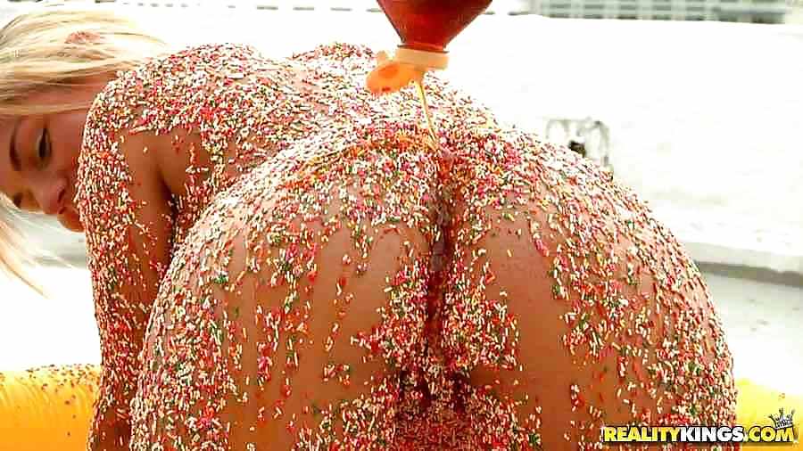 XXX Girls covered in candies syrups and all sort of sweet things
