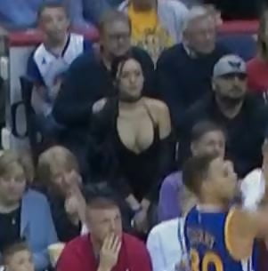 XXX Dirty Asian slut showing massive cleavage at NBA game