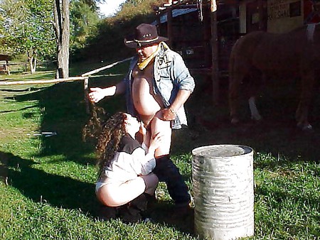 Ranchyard spanking for Christine & Claudia