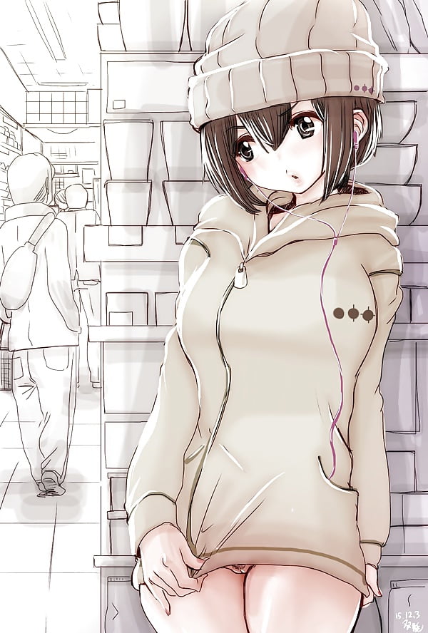 Anime girl flashing