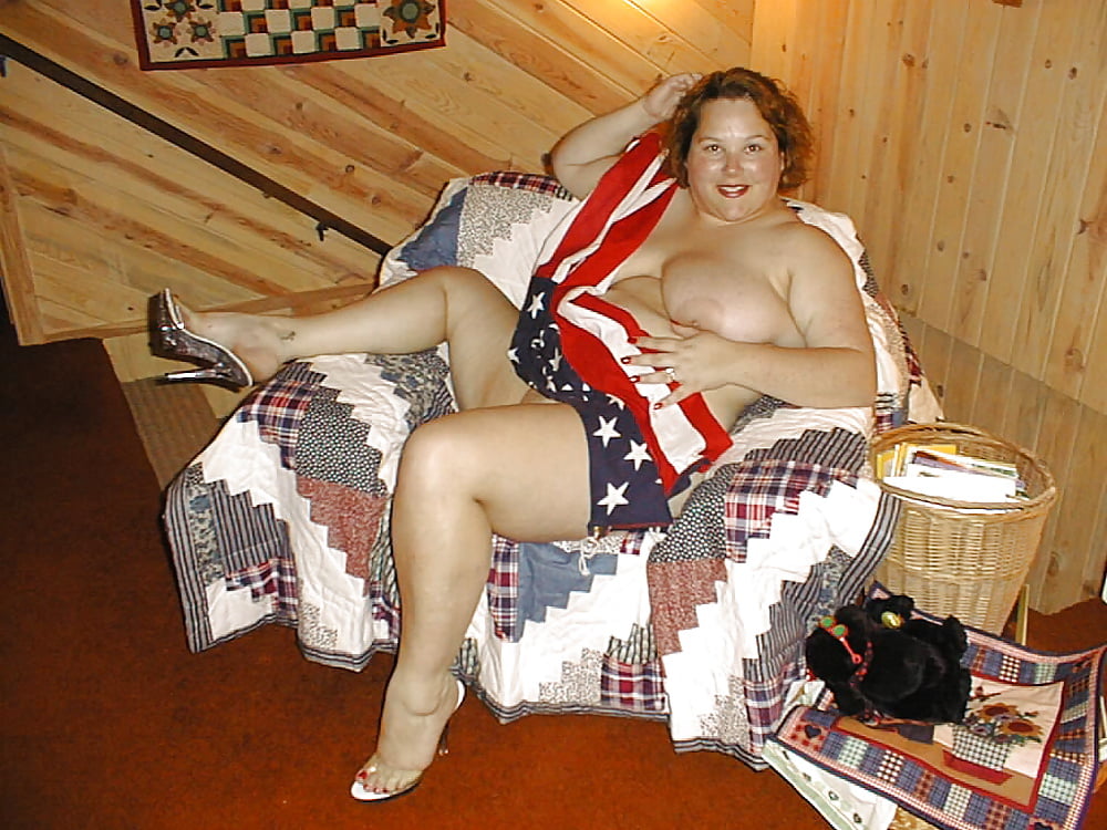 XXX Ex Wife #42 At The Cabin With American Flag & Clr Heels