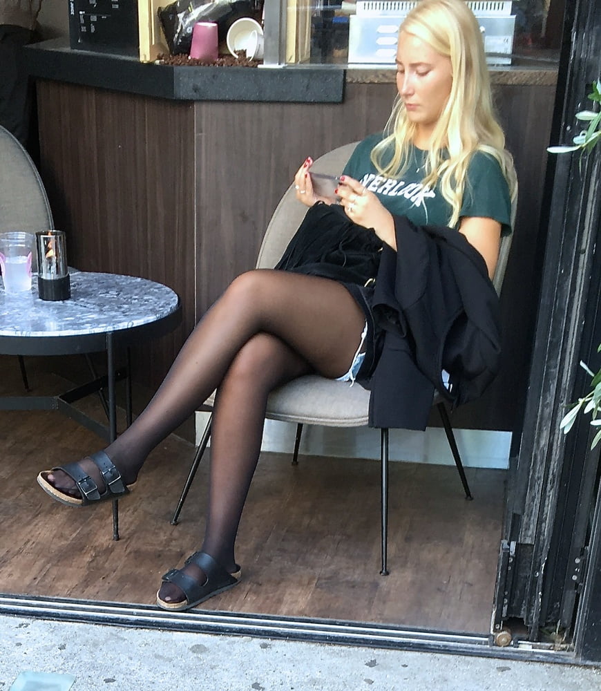 Pantyhose In Public-Outdoor Cafes- 71 Photos 