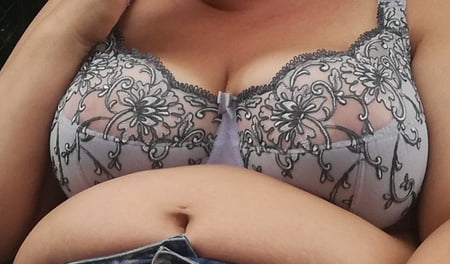 wife big tits in sexy bra