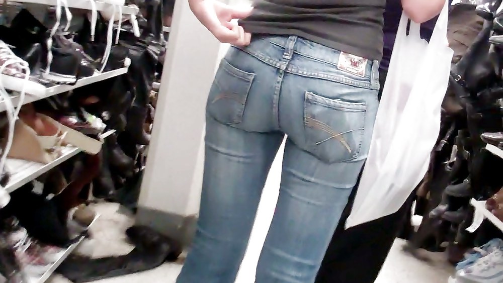 XXX Her tight butt & ass in blue jeans