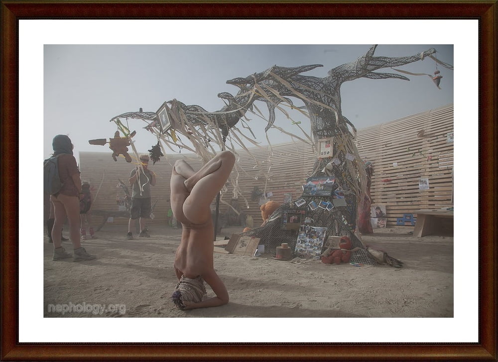 Burning man nude girl