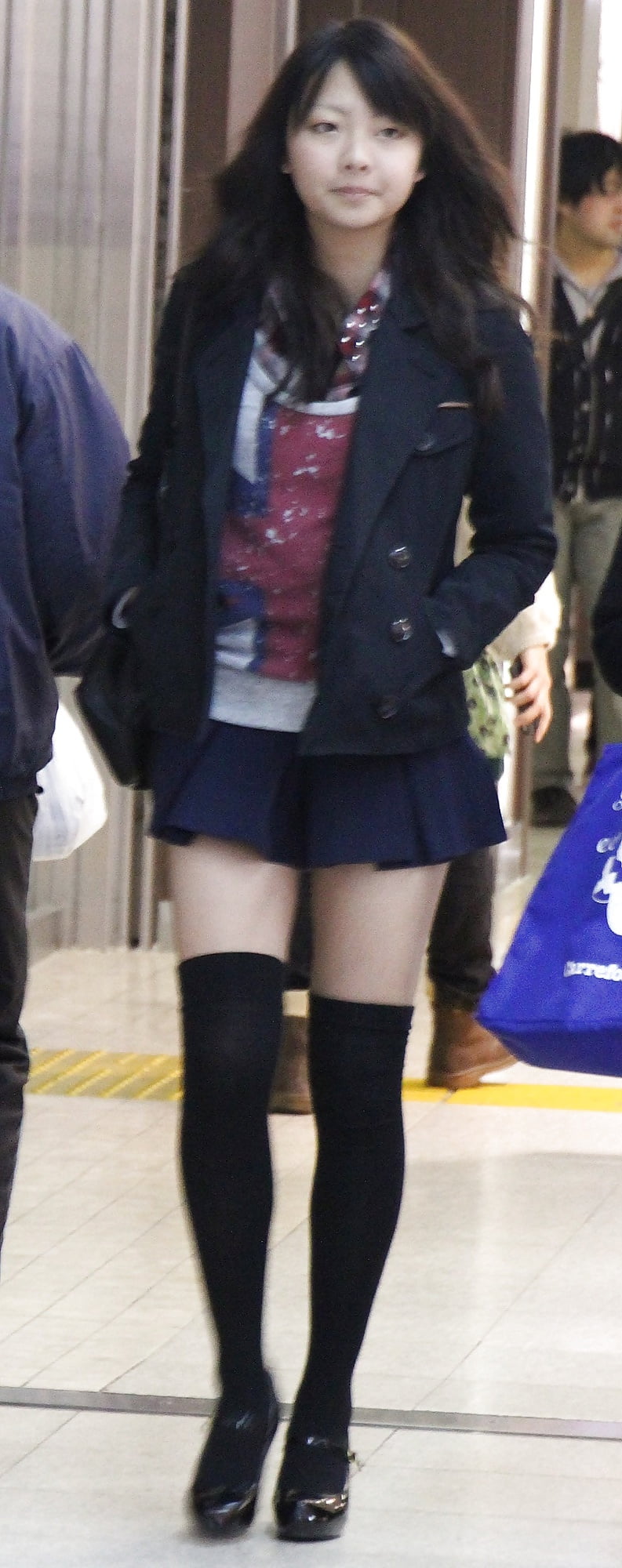 XXX Japanese teen with xtra-miniskirt and high socks