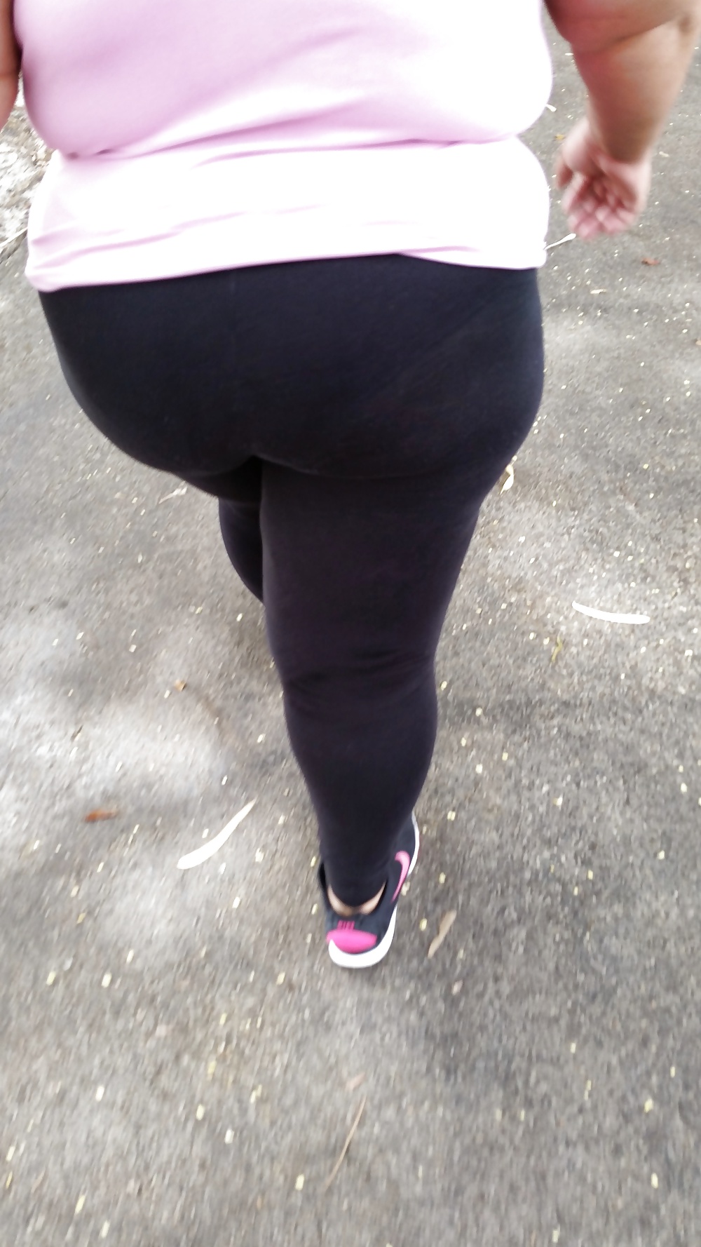 XXX My wife's ass in black leggings. Part 2