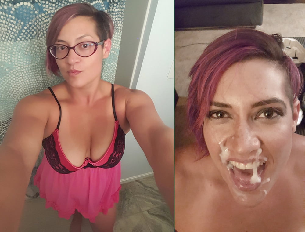 XXX amateur before and after facial cumshot