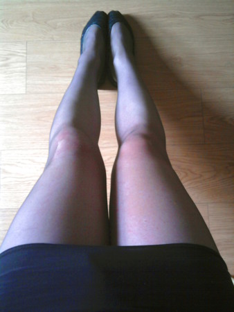 Black stockings and miniskirt