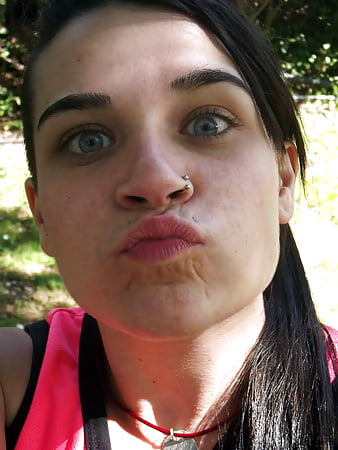 Dirty face of young Spanish whore