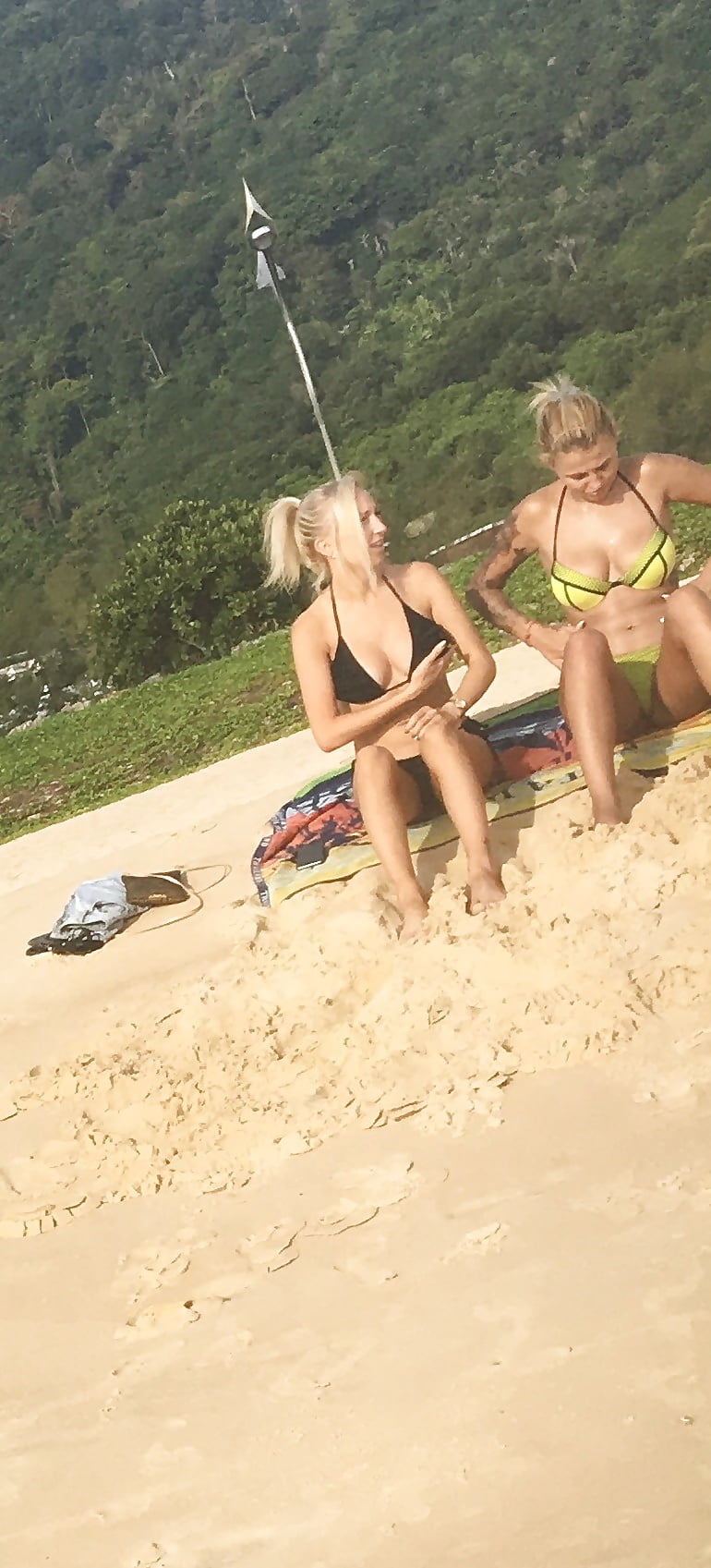 XXX 2 blonde sluts with big tits in bikinis