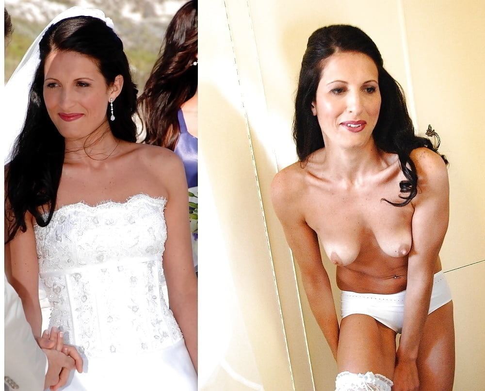 Hot wives on their wedding day dressed undressed - 51 Photos 