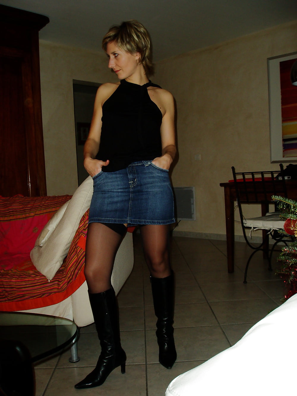 XXX Hot wife in jeans skirt