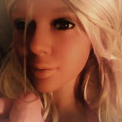 Erotic hot blonde real doll gets fantastic facial XXX album thumbnail