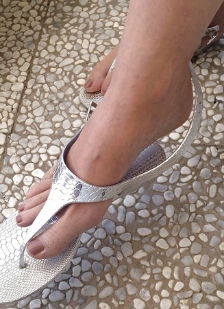 Sister in law with my wife's sandals