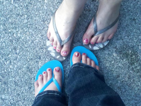 Wife and her friend's feet
