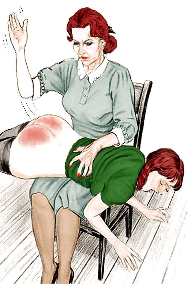 Female spanks spanking art. 